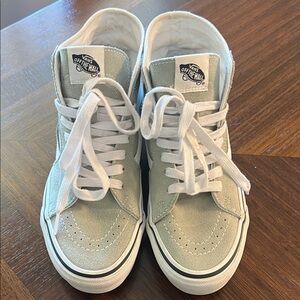 Vans Light Green High-Top Sneakers with White Accents